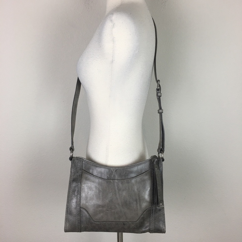 FryeGray Distressed Leather NWT  Cross Body Bag